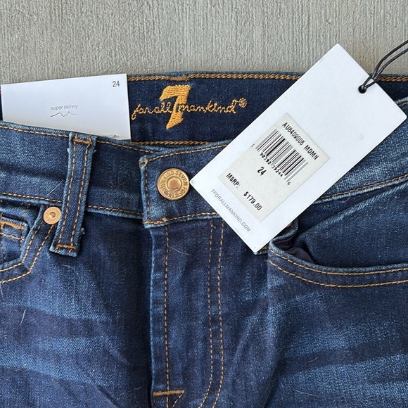 7 For All Mankind The Ankle Skinny Jeans Size 24 - Picture 2 of 6